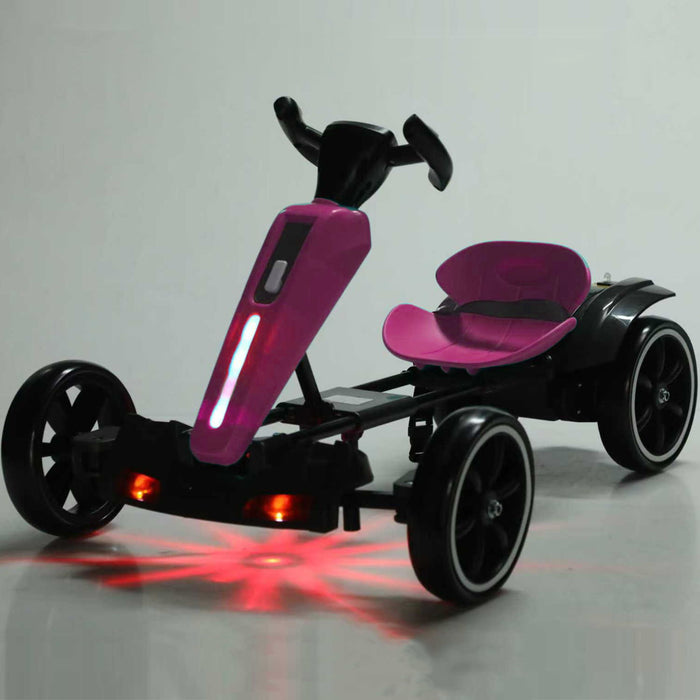 Electric Kids Pedal Go Kart With Adjustable Seat, Foldable Design