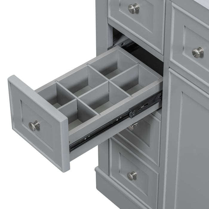 Modern Bathroom Vanity Base Only With 1 Cabinet And 6 Drawers