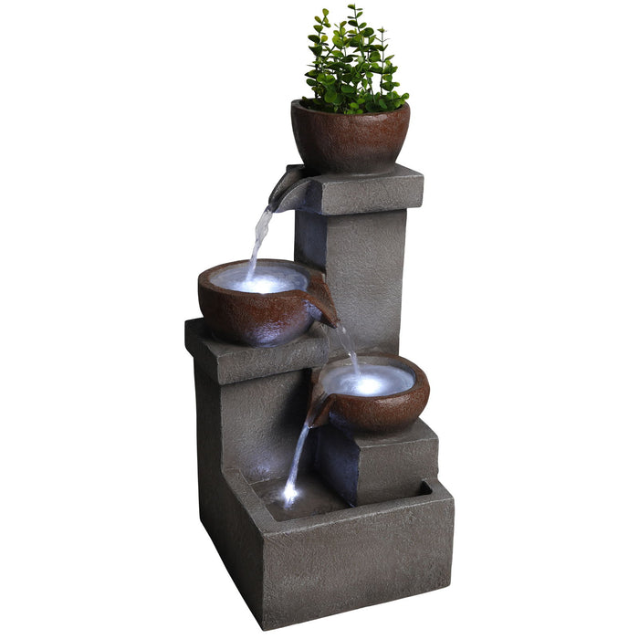 LED Waterfall Fountain Outdoor For Garden - Gray