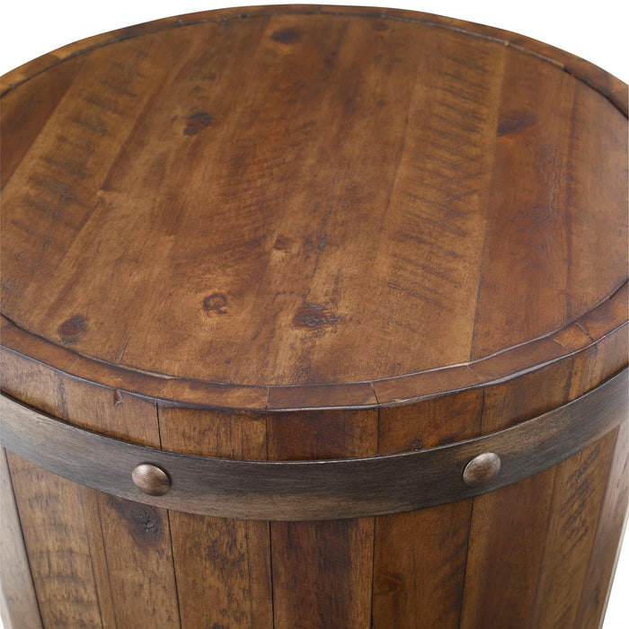 Ceylon - Wine Barrel Side Table - Dark Brown