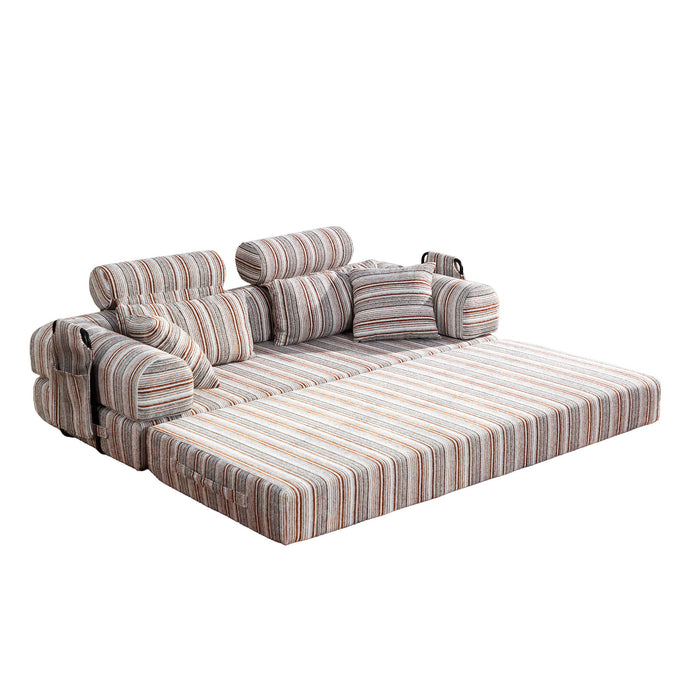 Convertible Sleeper Sofa Bed With High Density Compressed Sponge, Upholstered Couch For Living Room