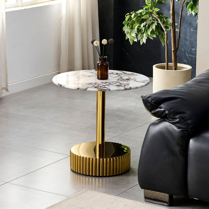 End Table For Living Rooms - Gold / White