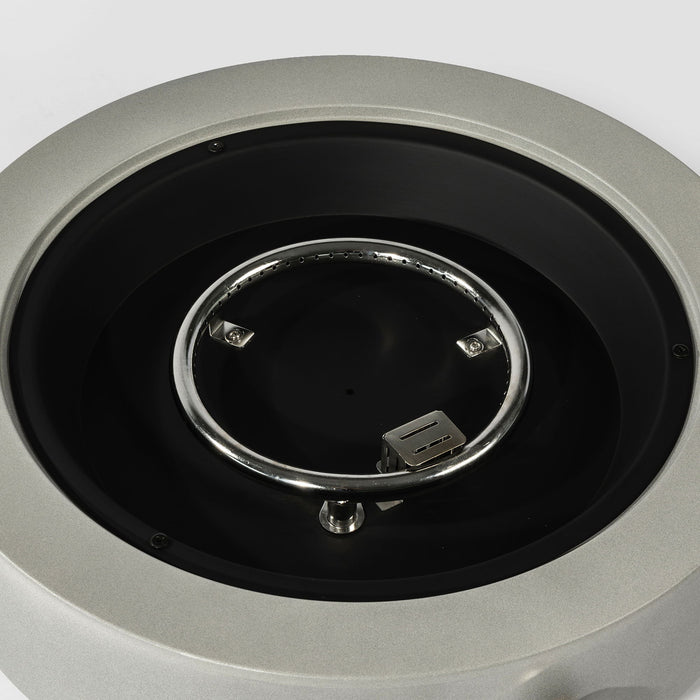 23" Propane Gas Fire Pit Bowl, 40000 Btu Round Steel Fire Pit For Outside Patio Deck Garden Backyard - Gray