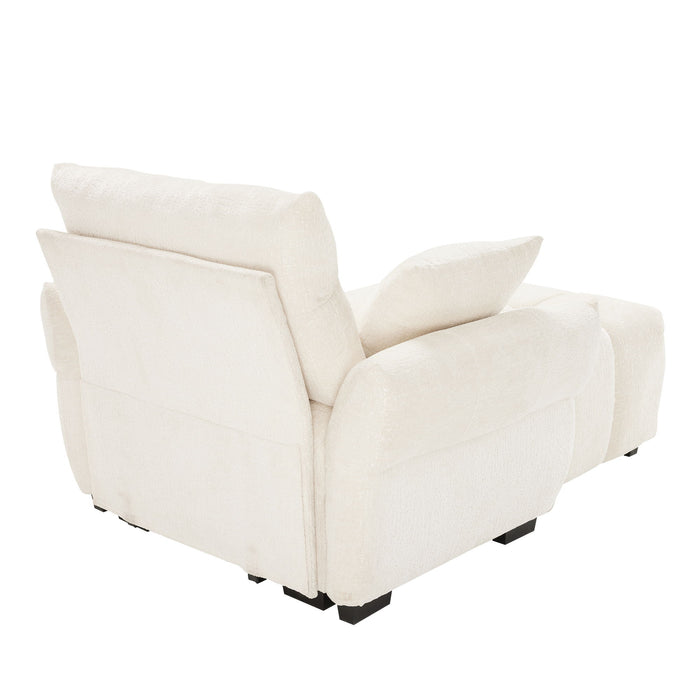 Ergonomic Single Seater Sofa With Ottoman, High Resilience Support Cushions