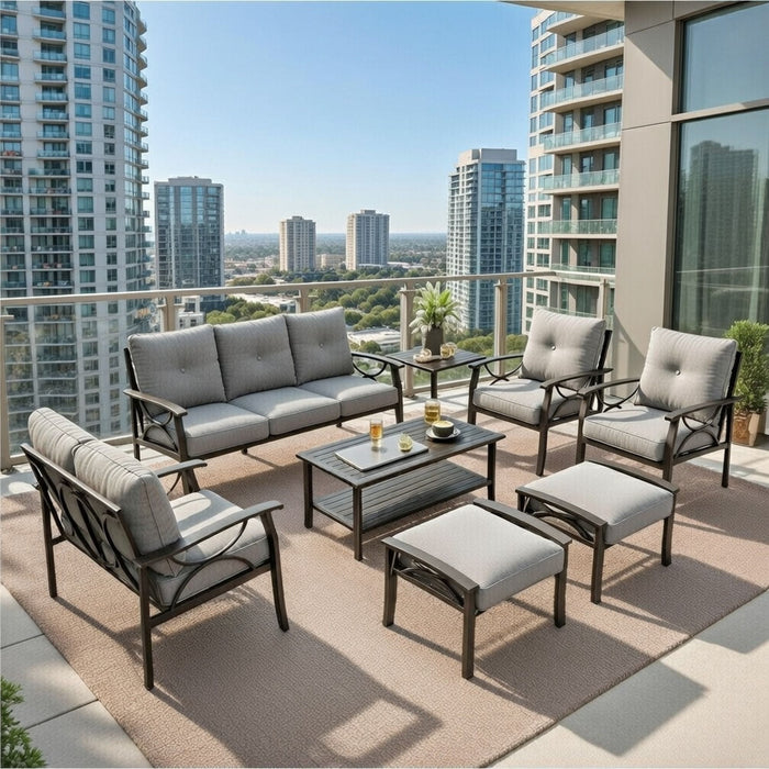 Patio Furniture Set With Coffee Table And Cushions For Backyard