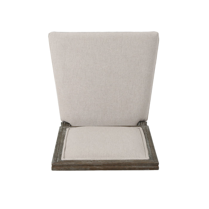 Traditional Style Dining Chair Set With Fabric Upholstery