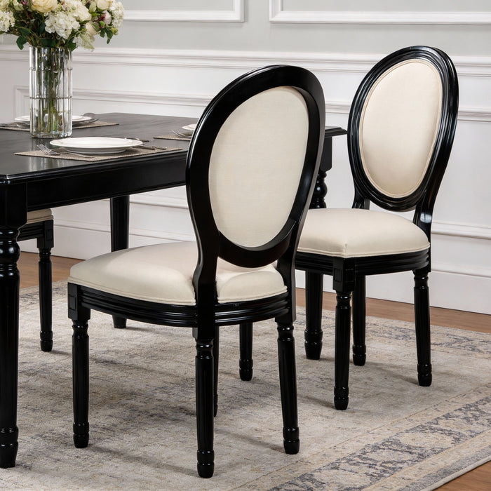 Upholstered & Round Back Dining Chairs (Set of 2)