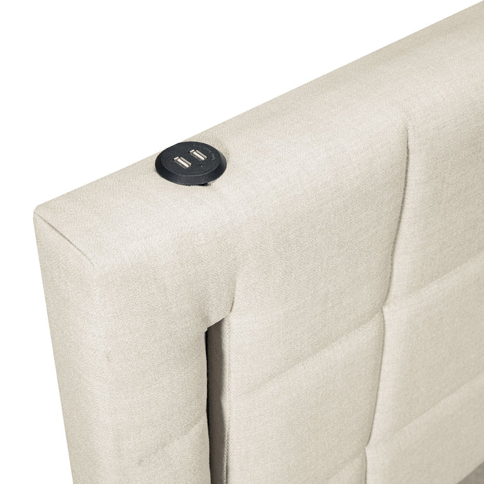 Upholstered Platform Bed With Trundle & Drawers