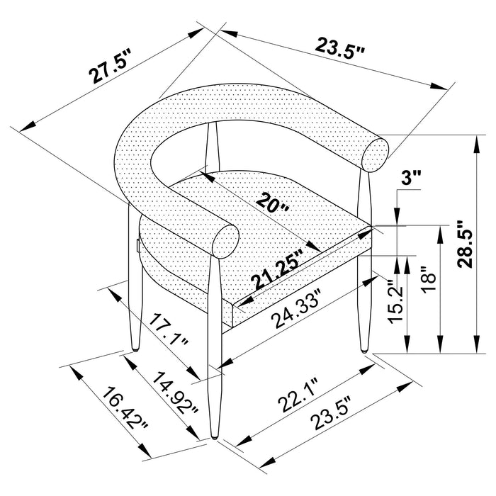 Dorgan - 5 Piece Round Dining Set - Black