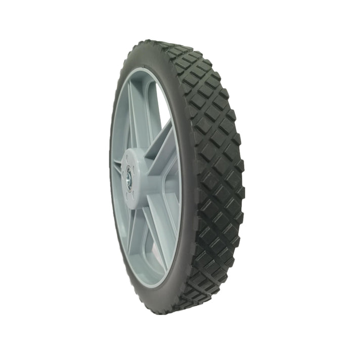 Universal 12" Spoked Plastic Wheel And Tire For Lawn Mowers & Trolley Carts, 10 Pack - Black