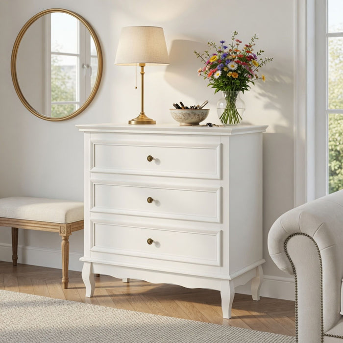 3 Drawer Dresser - White