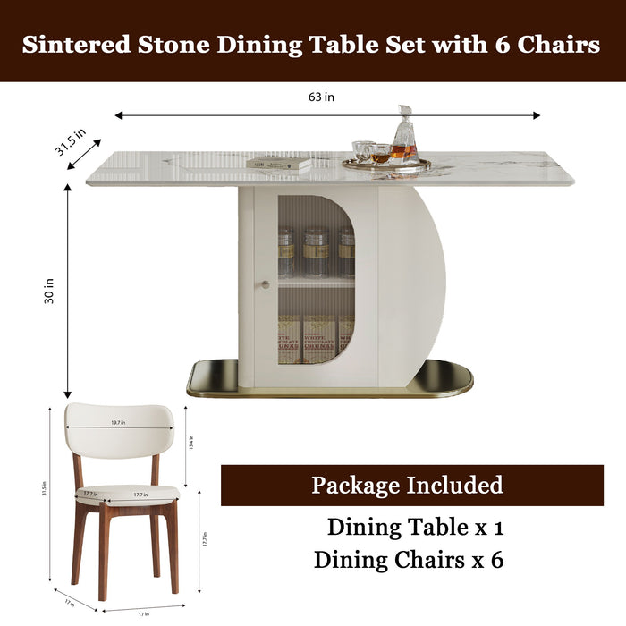 Dining Table Set With Storage, Includes Chairs For Kitchen