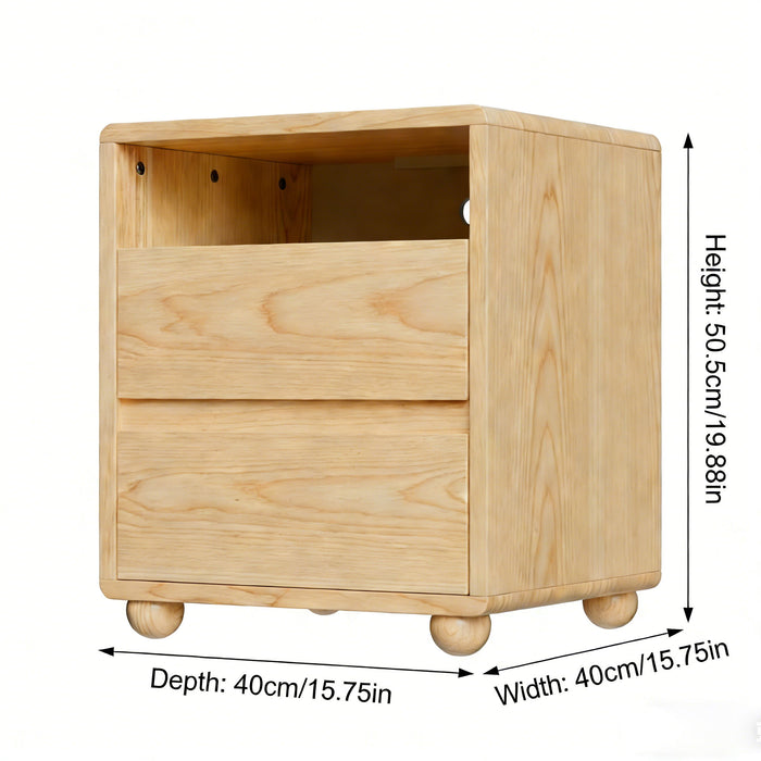 Nightstand With 2 Drawers And Shelves
