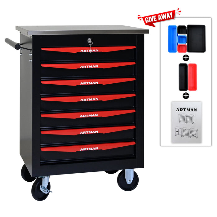 Drawer Multifunctional Tool Cart With Wheels For Garage