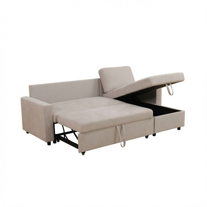 L - Shaped Convertible Sofa Bed With Storage Chaise