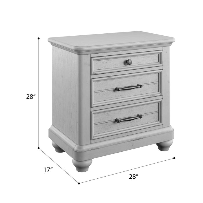 3 Drawer Nightstand With USB - Gray - Wood