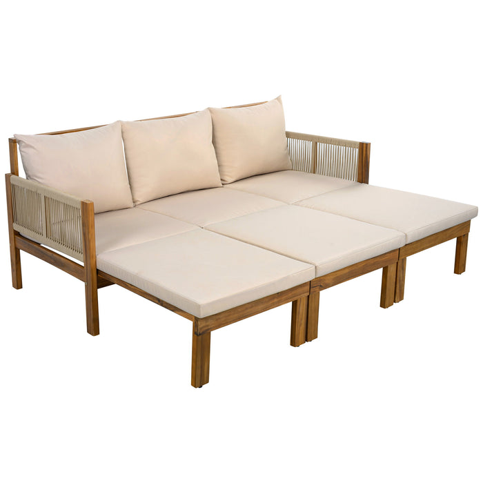 Outdoor 3 Seat Patio Sunbed
