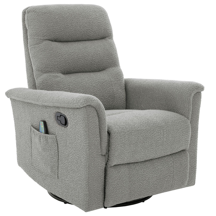 Manual Recliner Chair With 8 Point Massage And Swivel Function