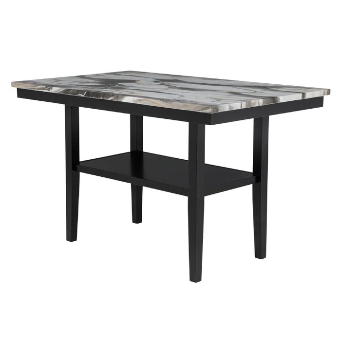 Counter Dining Table With Storage Bottom Shelf For Kitchen - Black