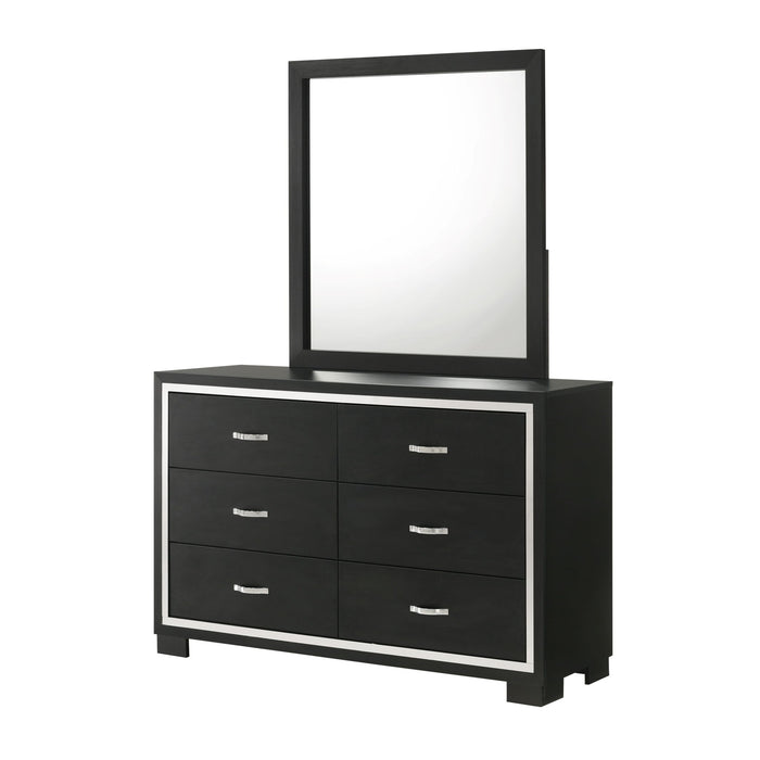 6 Drawer Dresser With Handles Bedroom Furniture - Black