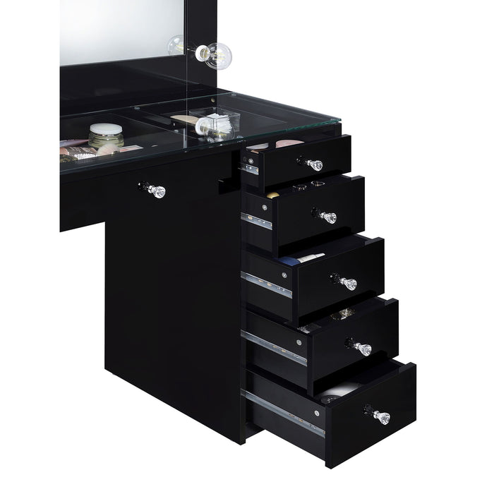 Fern - 7 Drawer Vanity Set With Mirror And Globe Lights