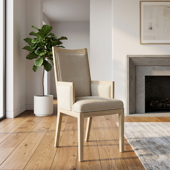 Adeline - Upholstered Arm Chair - Natural Wood Wash