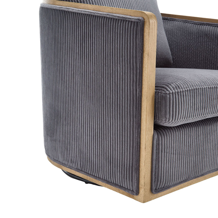 Corduroy Barrel Chair, 360 Degree Swivel