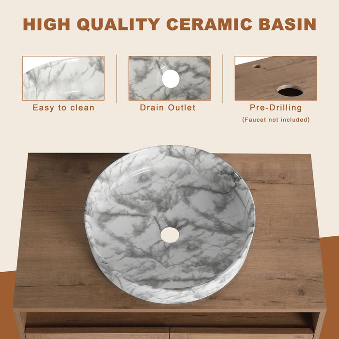 Bathroom Vanity & Art Sink And Storage Rack, Float Mounting Design