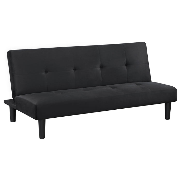 Boston - Tufted Convertible Sofa Bed Armless Design - Black