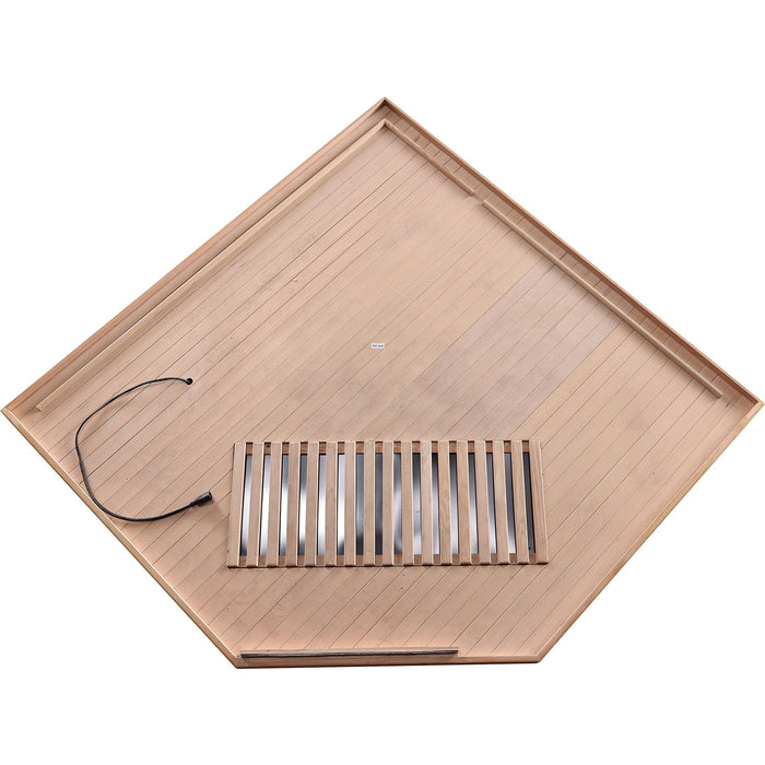 Pentagonal Sauna Room With Carbon Heating Plates - American White Oak