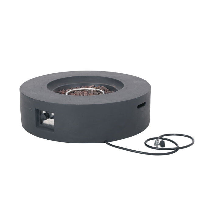 Modern Lightweight Concrete Outdoor Circular Fire Pit 50,000 Btu