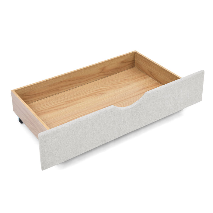 Upholstered Tufted Daybed With Drawers, Waved Arms