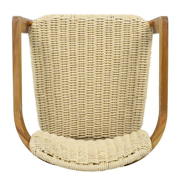 Outdoor Accent Armchairs For Patio (Set of 2) - Natural / Teak