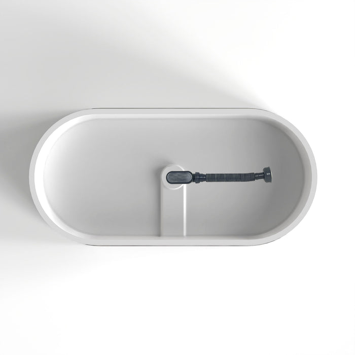 Solid Surface Soaking Freestanding Bathtub For Bathroom - Matte White