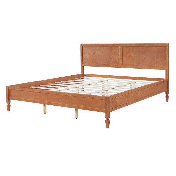 Classic Platform Bed Frame With Panel Headboard