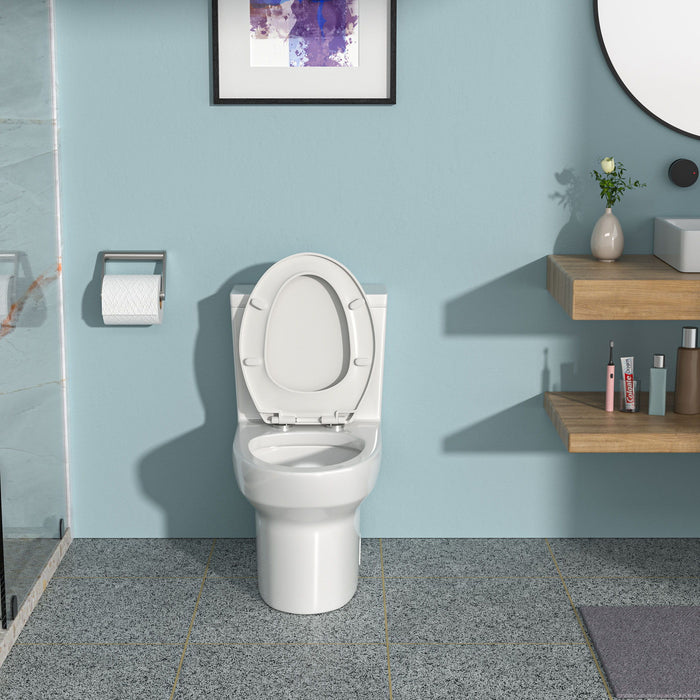 1 Piece Toilet & Dual Flush, Soft Closing Seat - White