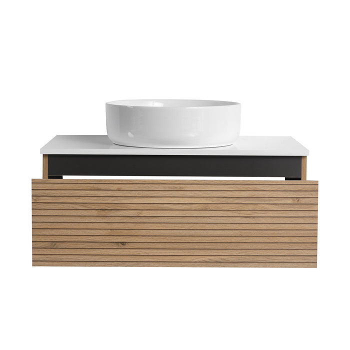 Wall Mounted Bathroom Vanity With Art Sink & 1 Soft Close Drawer