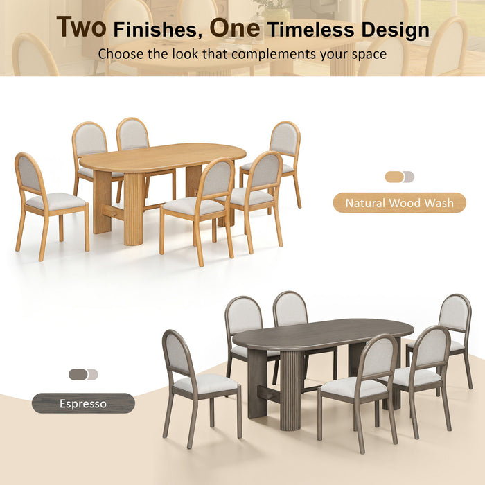 Oval Dining Table Set For 6 With 6 Upholstered Chairs