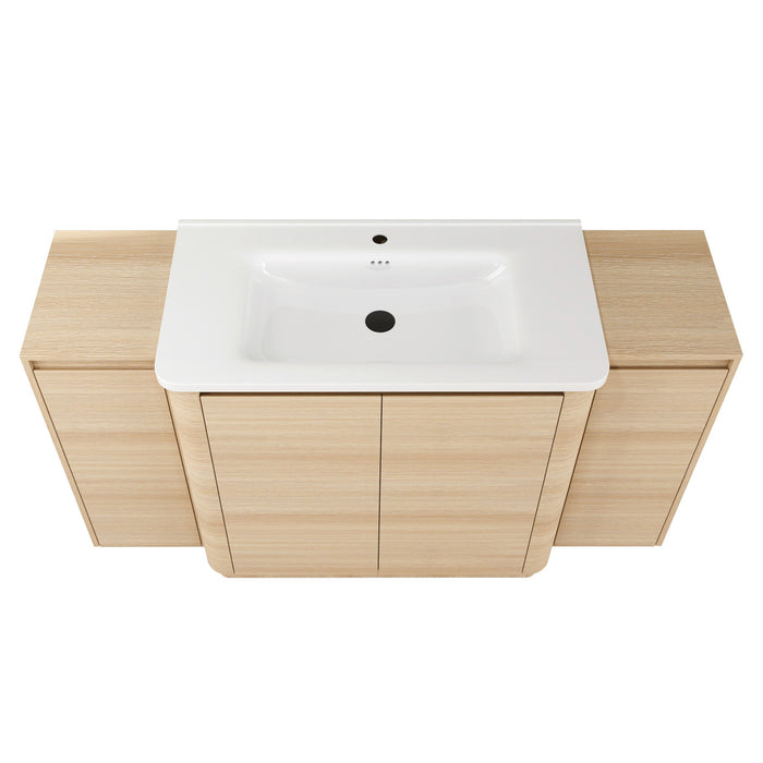Freestanding Bathroom Vanity With Sink, 2 Small Storage Cabinets, Soft Close Doors