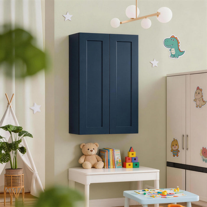 Shaker Wall Cabinet With Soft Close Hinges, Adjustable Shelves, Double Door