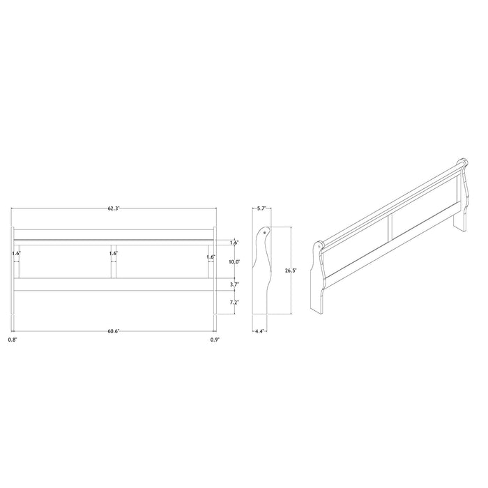 Charlston - Modern Sleigh Design Bed With LED