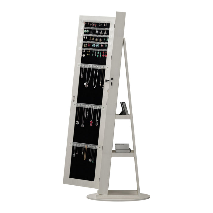 Swivel Jewelry Cabinet With Full Length Mirror