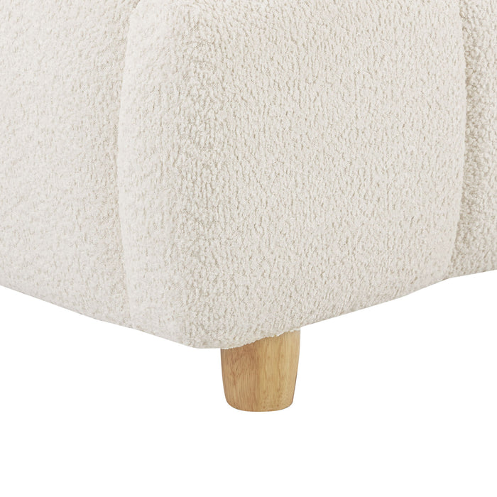 Pula - Queen Platform Bed With Upholstered Headboard, Slat Support, No Box Spring Needed - Ivory