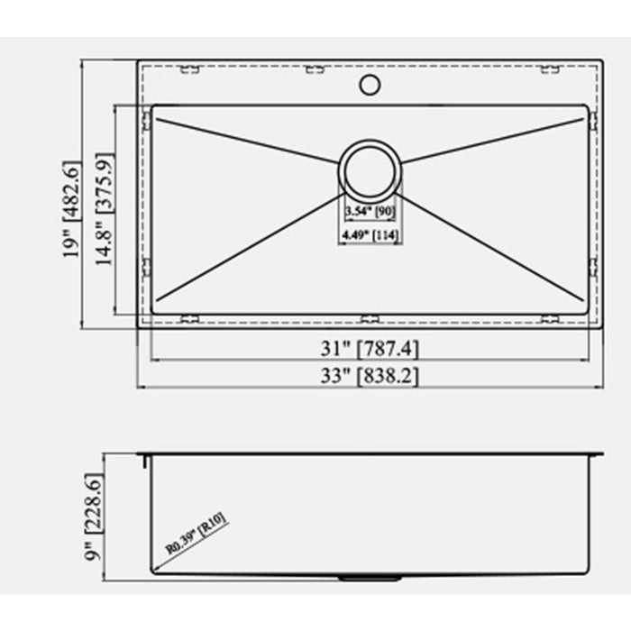 Stainless Steel Drop In Kitchen Sink, Topmount