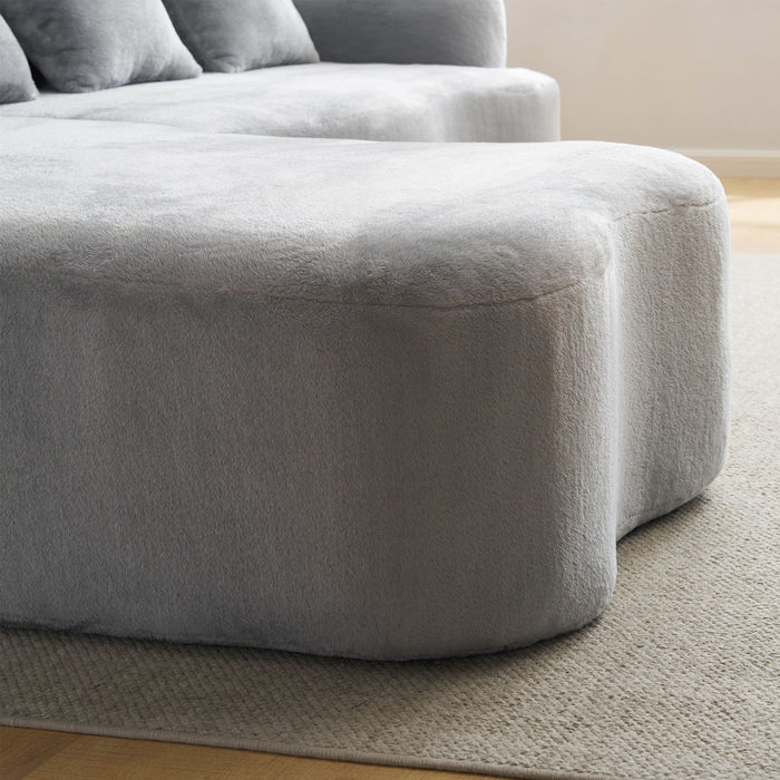 Modular L-Shape Sectional Sofa With Curved Chaise