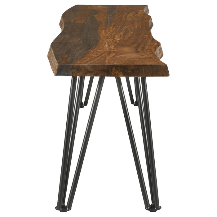 Neve - Sheesham Live Edge Dining Bench With Hairpin Legs - Gray
