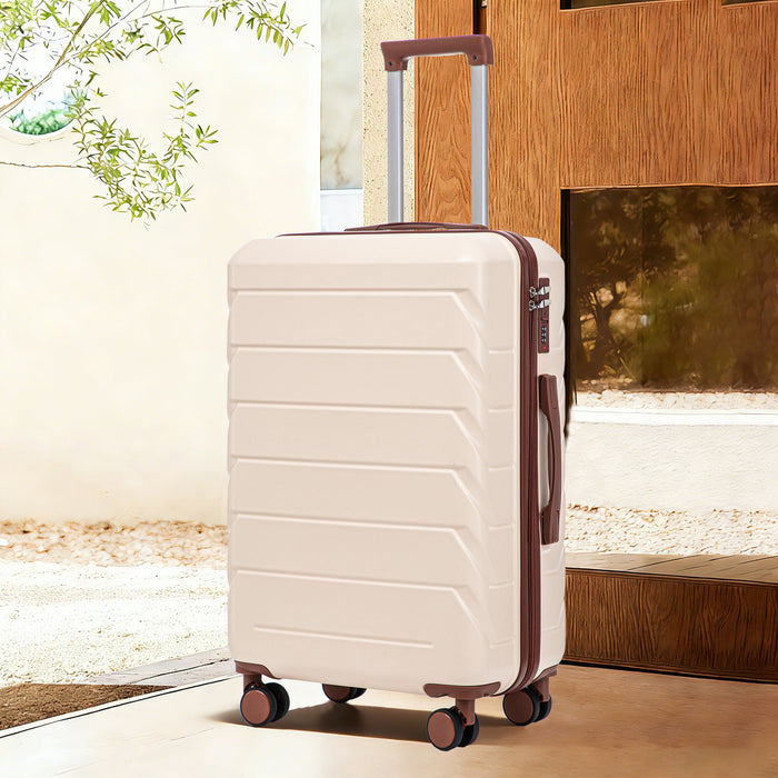 Hard Shell Luggage With Scratch Resistant Surface, 4 Wheels, Combination Lock & Side Hooks