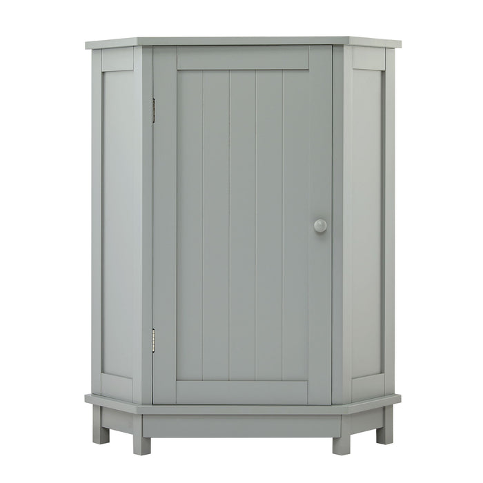 Triangle Corner Bathroom Cabinet With Adjustable Shelf, Storage Unit - Gray