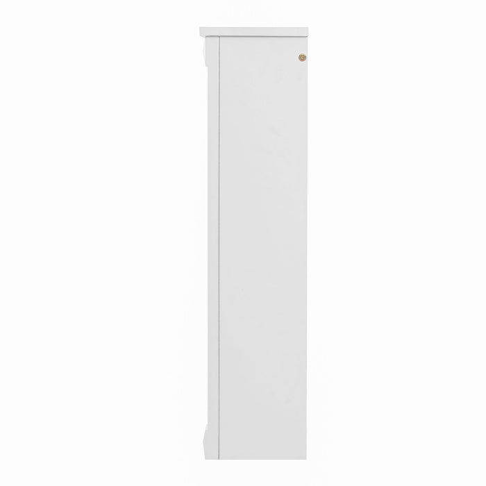 Wall Mounted Bathroom Storage Cabinet With Mirror, Medicine Cabinet With 6 Open Shelves And Adjustable Interior - White