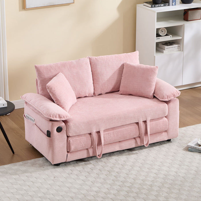 Upholstered Futon Convertible Floor Sofa Bed
